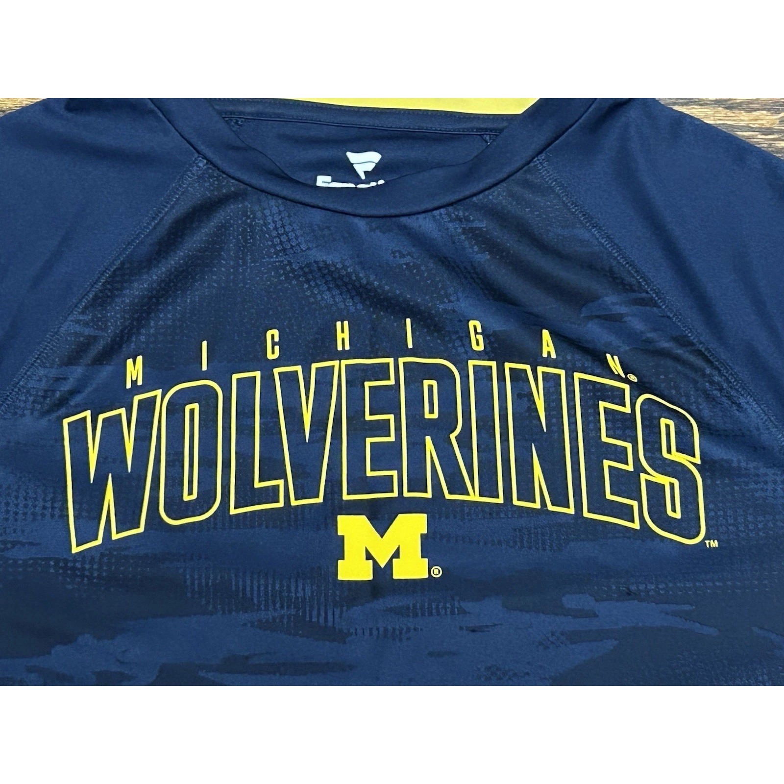 Michigan Wolverines Fanatics Blue Short Sleeve Crew Neck Adult Large